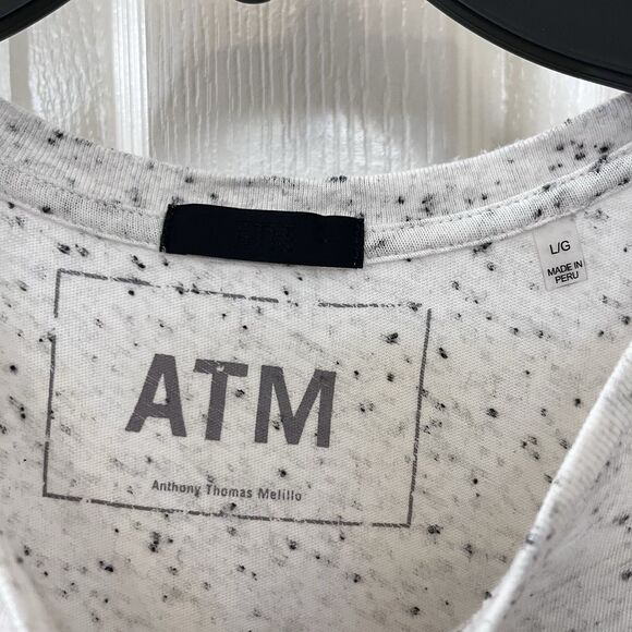 ATM Slub Jersey Schoolboy Crew Neck Short Sleeve Tee Speckled Women's Size Large - Picture 7 of 12